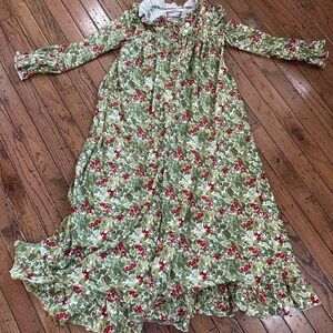 SweetHoney Red and Green Holly-Print Girls Nightgown